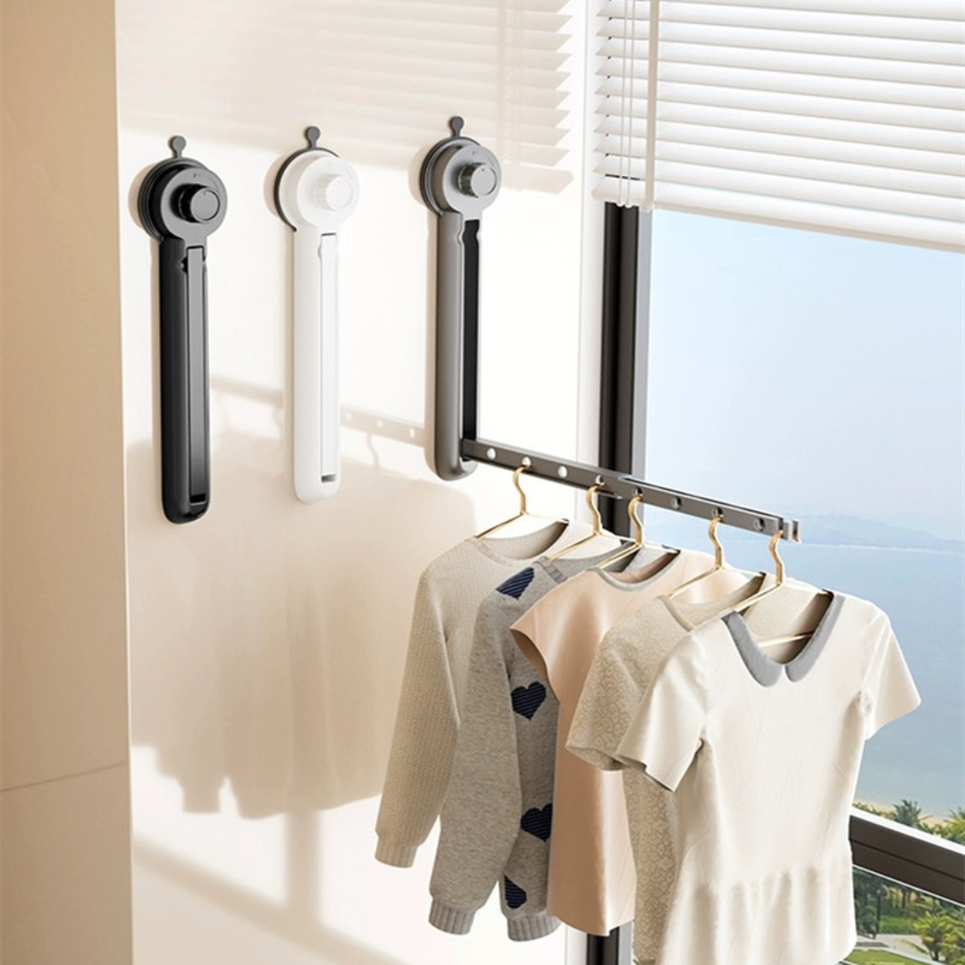 Wall-Mounted Folding Clothes Drying Rod